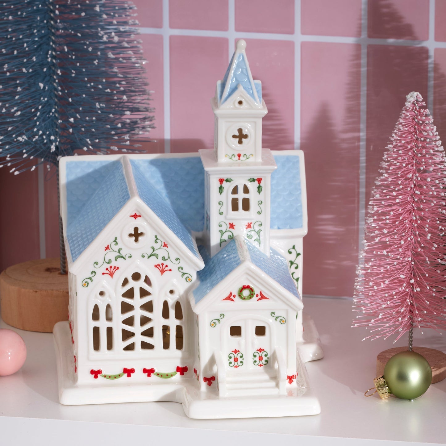 Lenox Holiday Village Lit Christmas Church Figurine