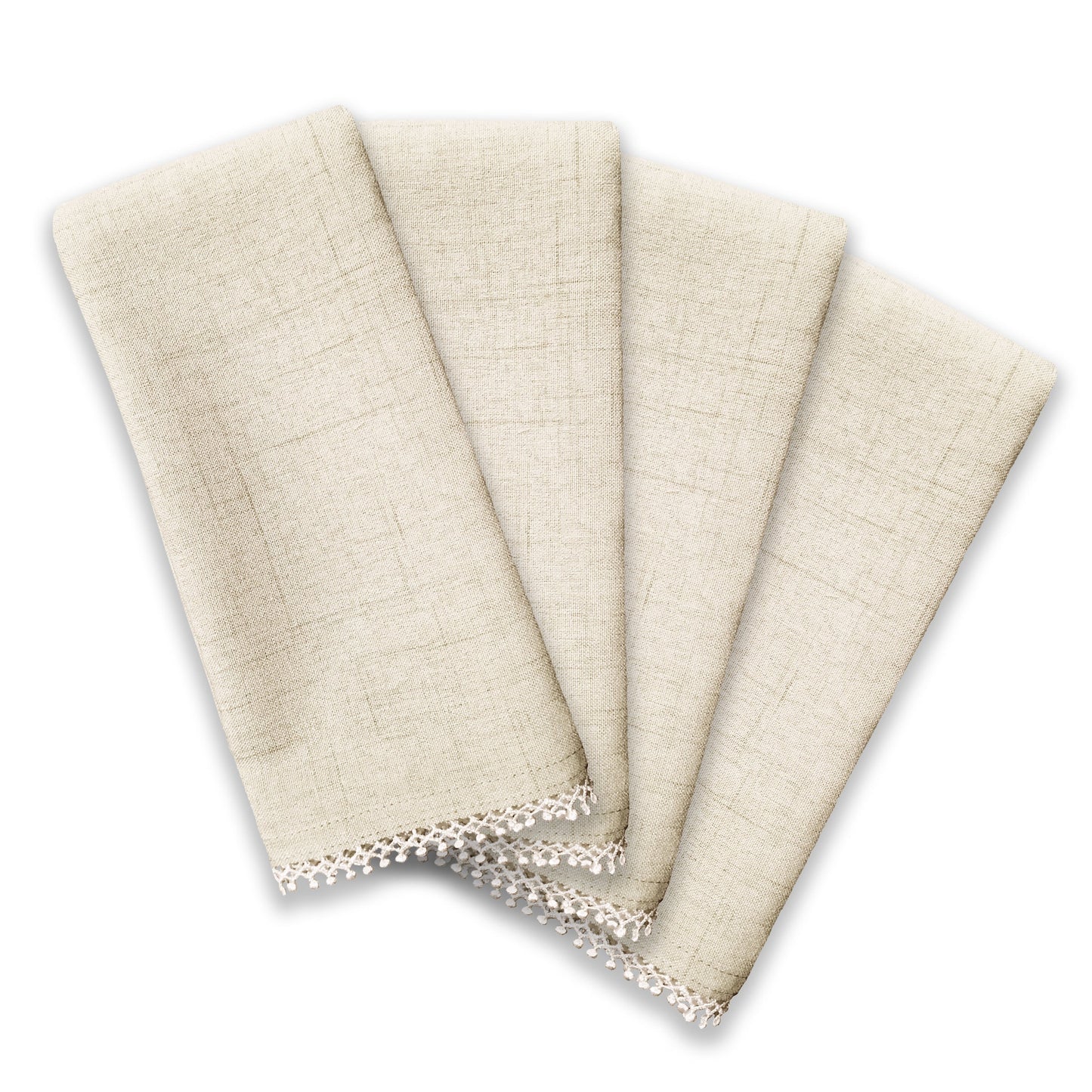 French Perle Natural 19x19 Napkins, Set of 4