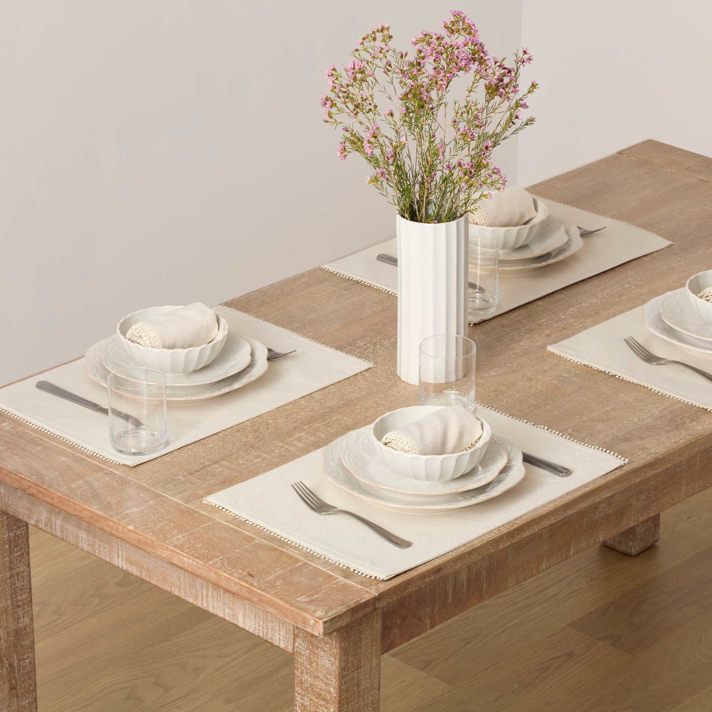 French Perle Scallop White All-Purpose Bowls, Set of 4