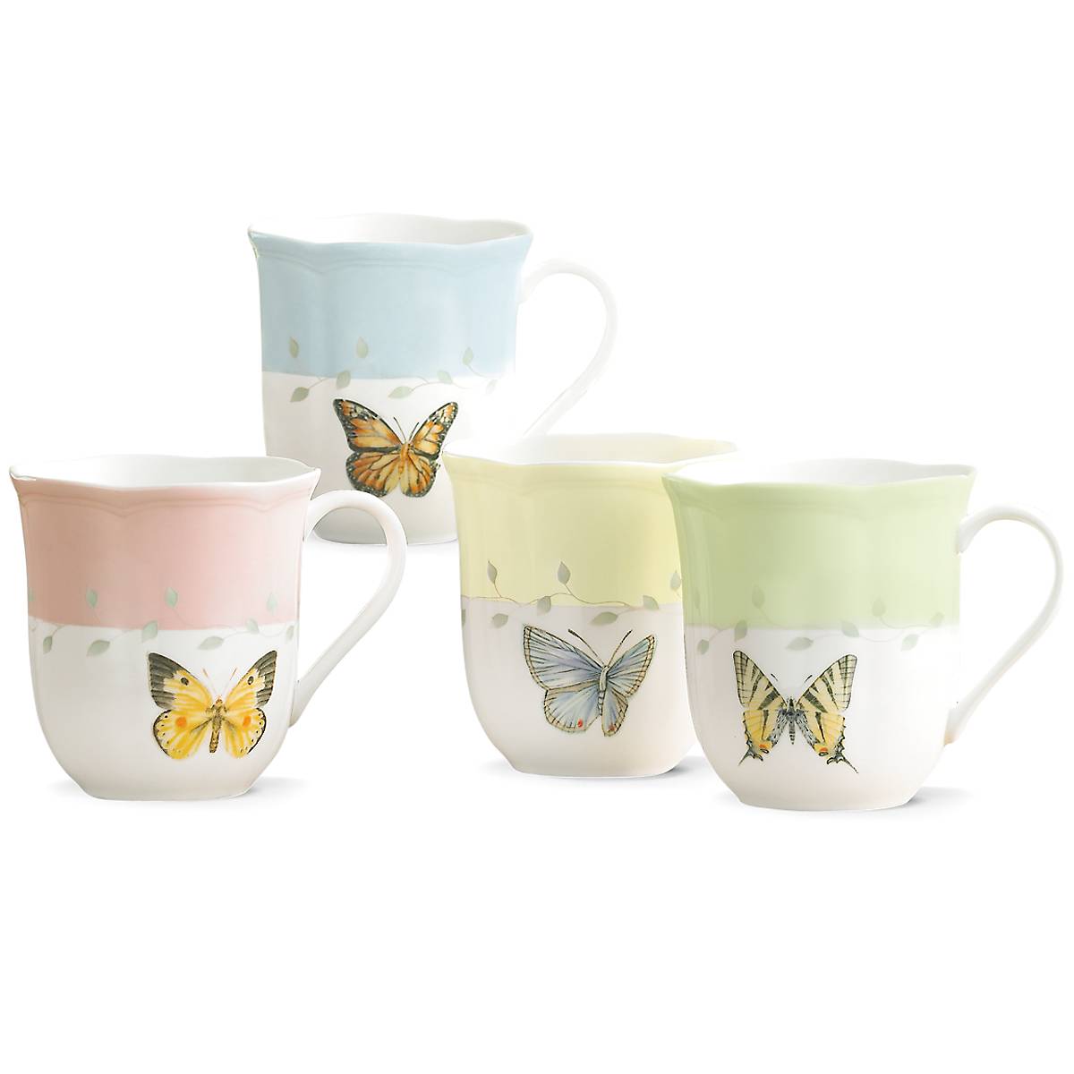 Butterfly Meadow Colors Mugs, Set of 4