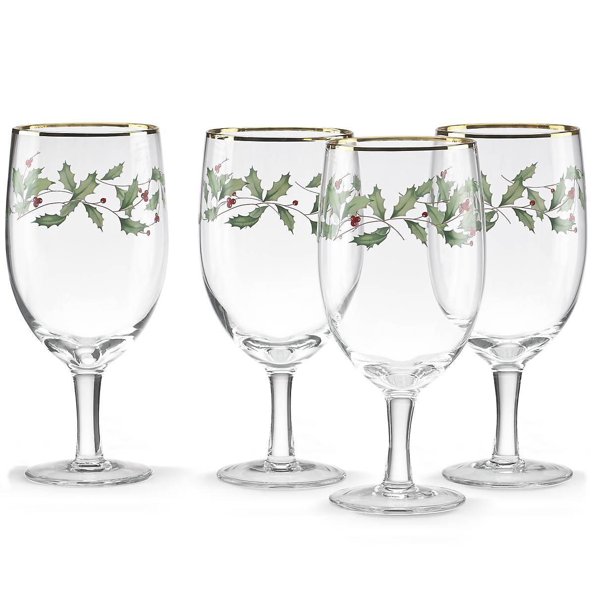 Holiday Iced Beverage Glasses, Set of 4