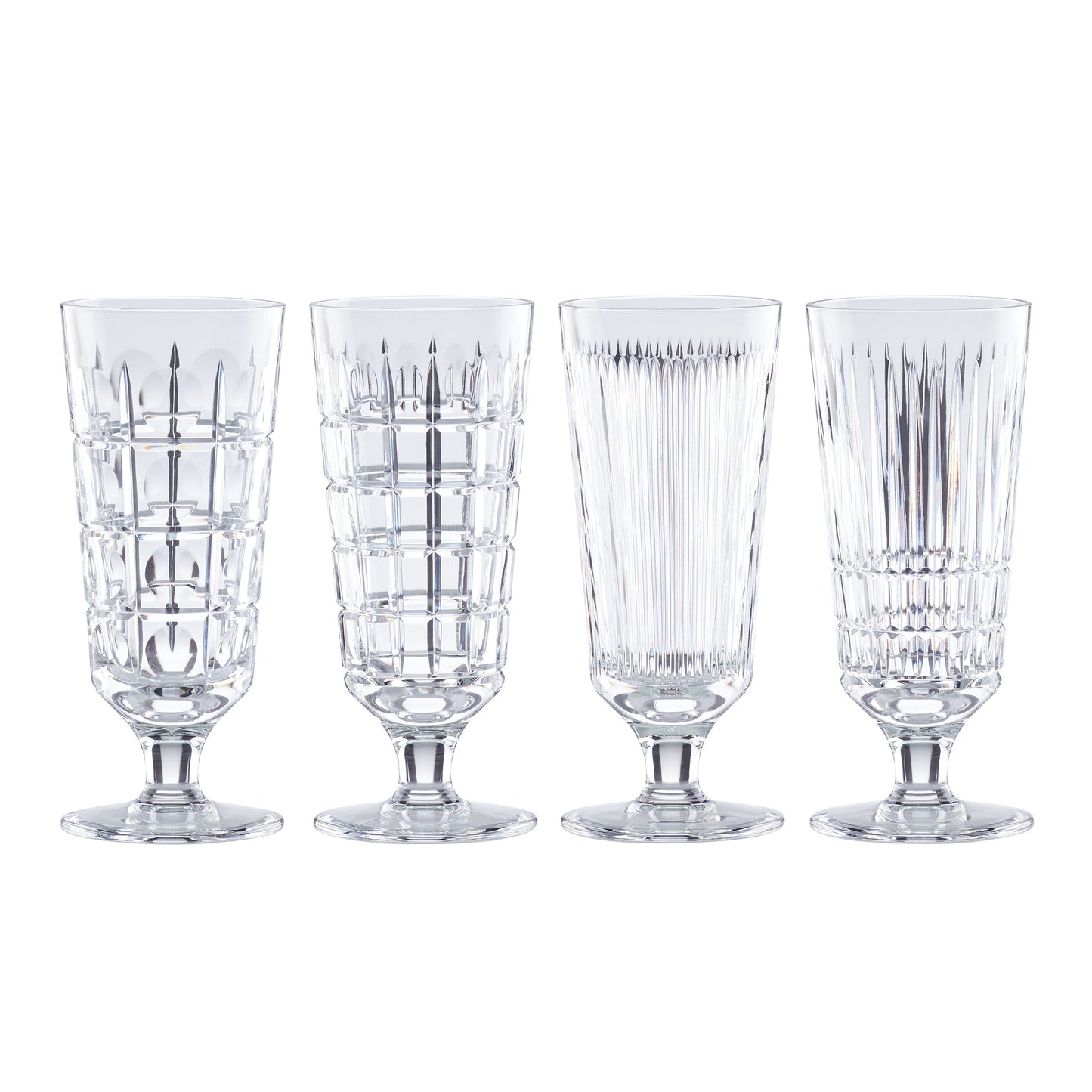 New Vintage Crystal Iced Beverage Glasses, Set of 4