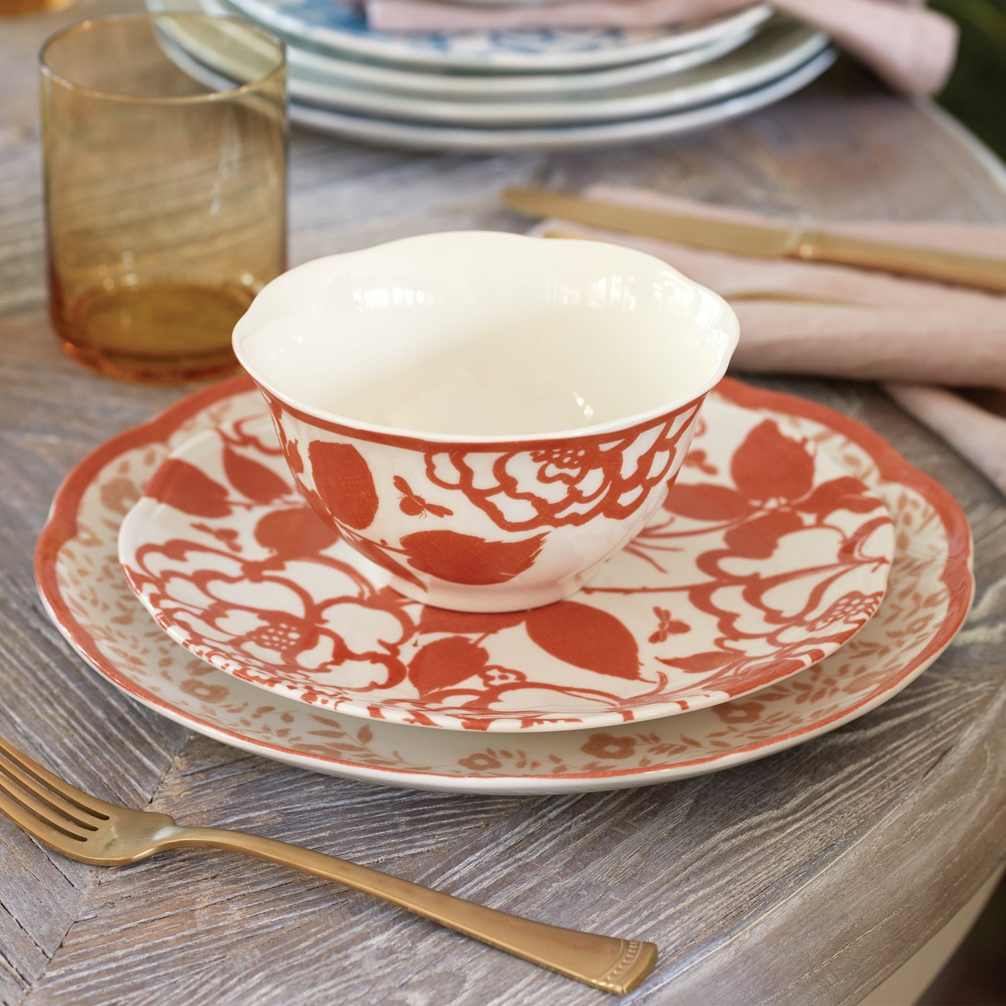 Butterfly Meadow Cottage Saffron Rice Bowls, Set of 4