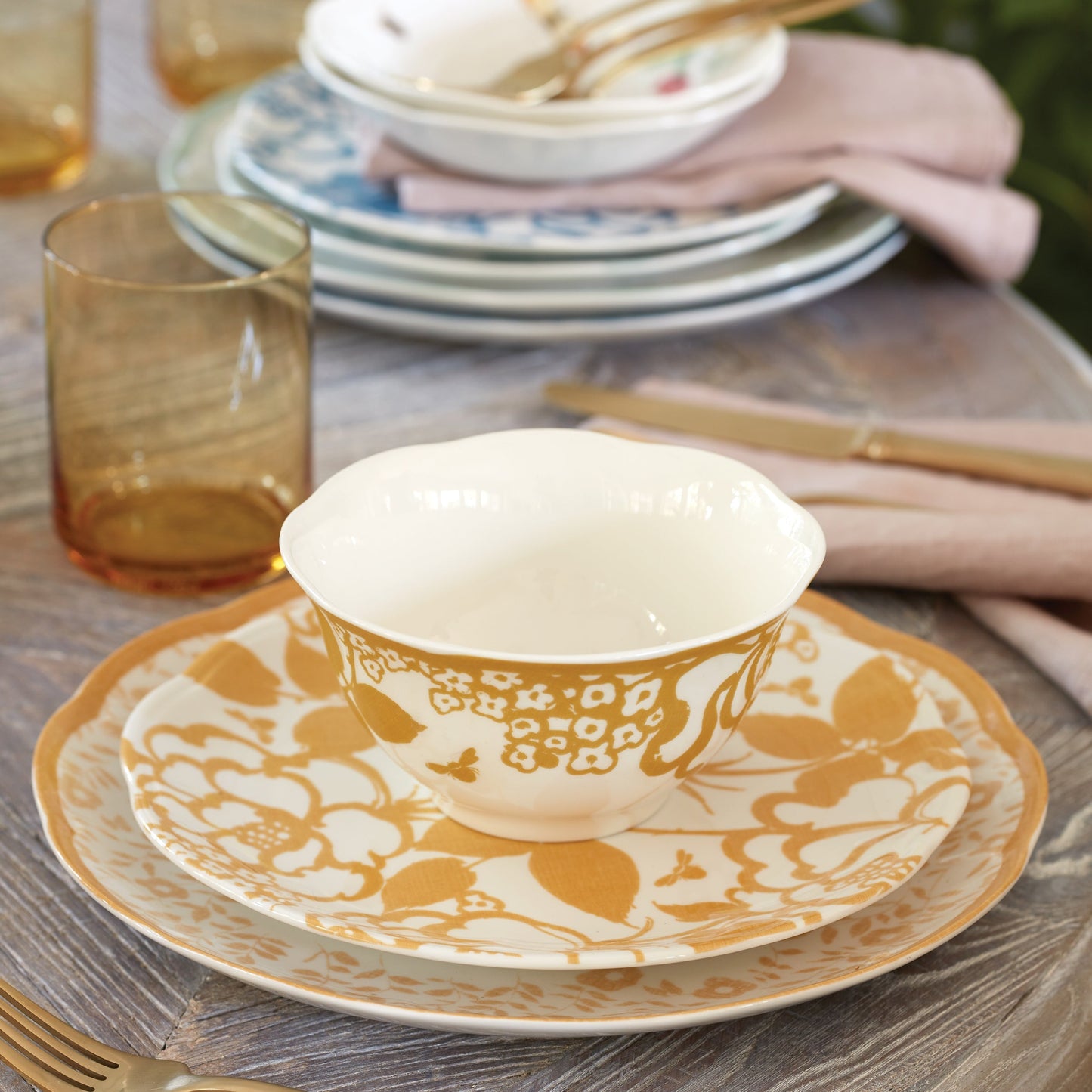Butterfly Meadow Cottage Rice Bowls, Set of 4
