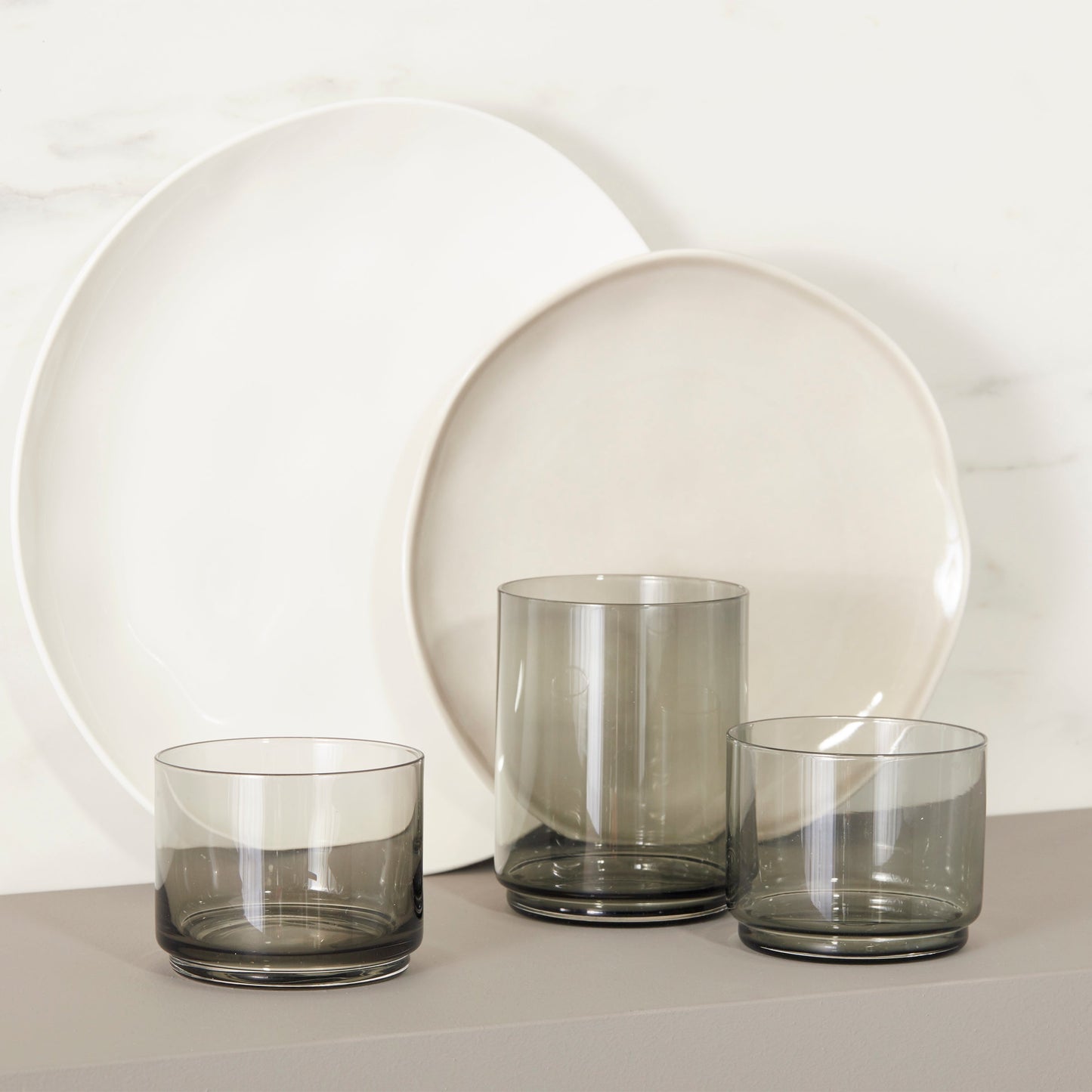 Tuscany Classics Stackable Smoke Tall Glasses, Set of 4