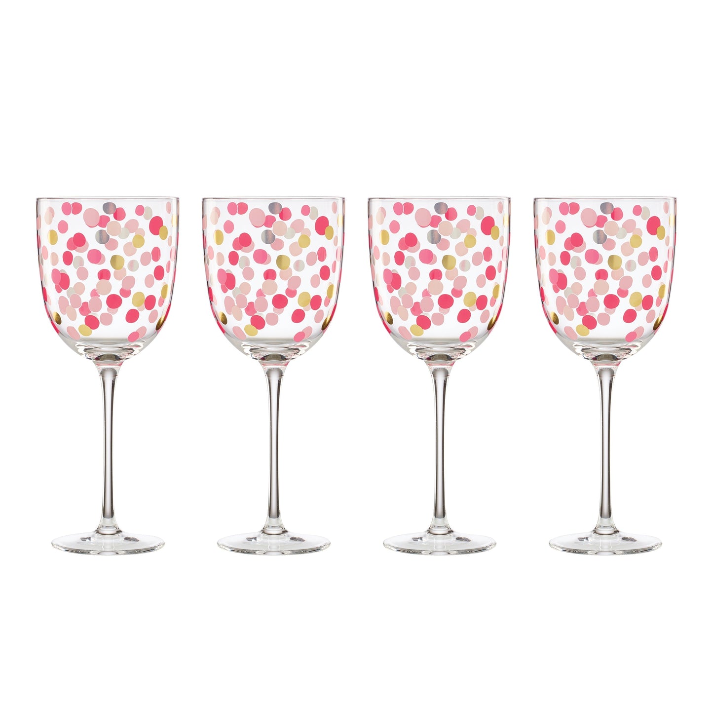 It's Raining Confetti Wine Glasses, Set of 4
