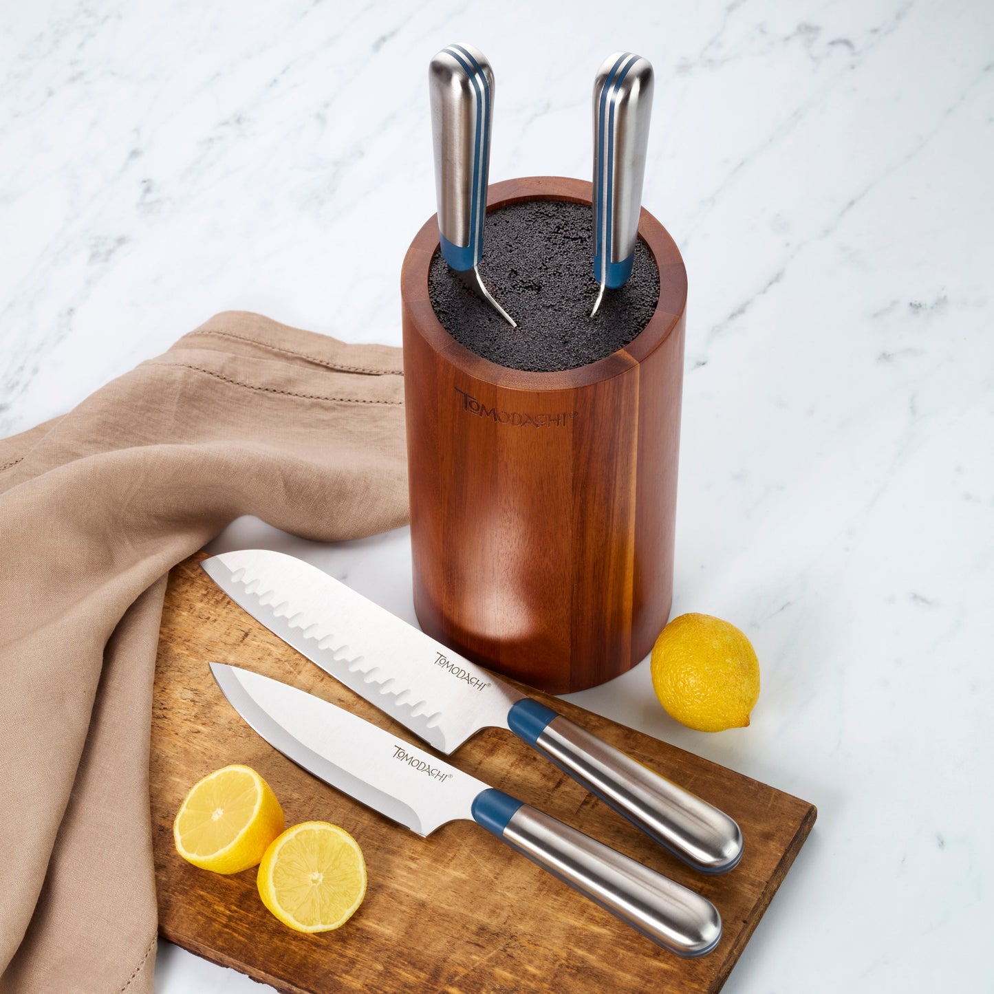 Keen Acacia 5-Piece Bristle Cutlery Block Set