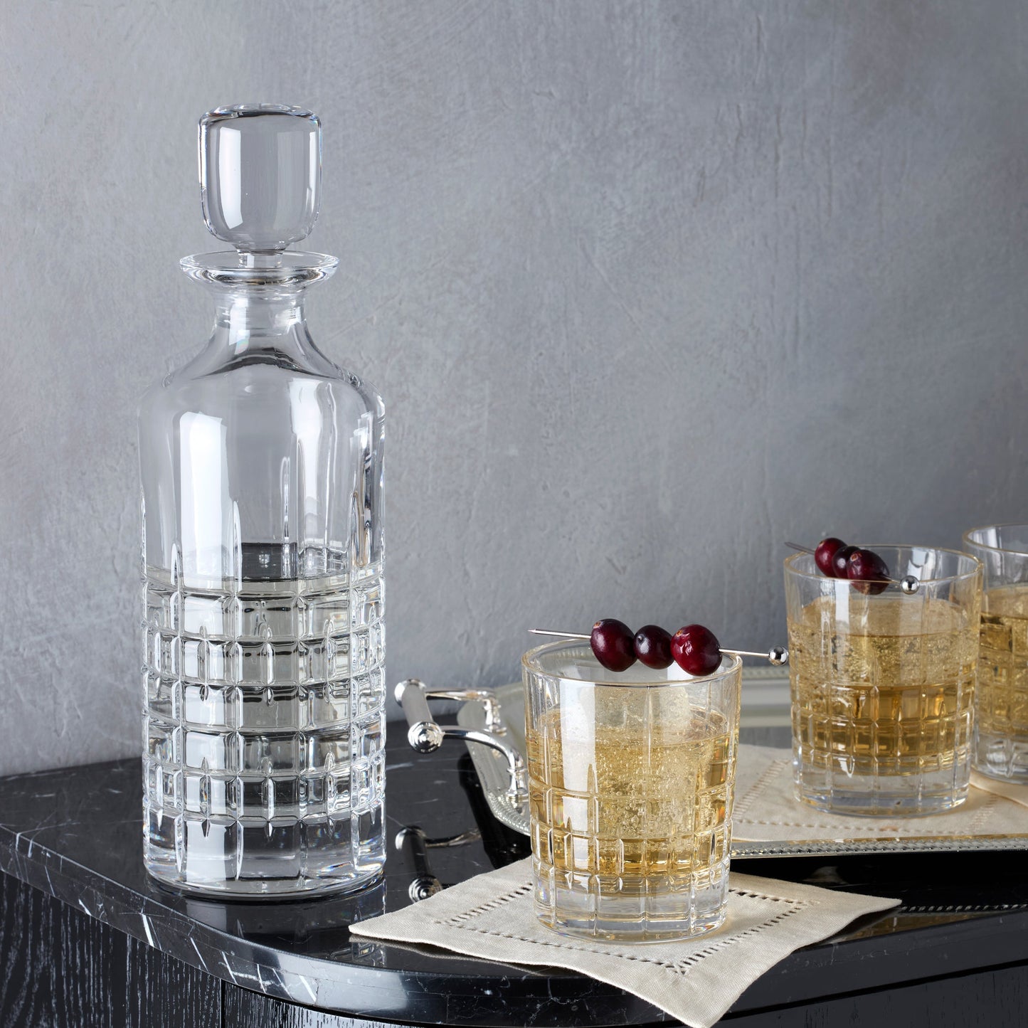 Deklan Crystal Double Old-Fashioned Glasses, Set of 4