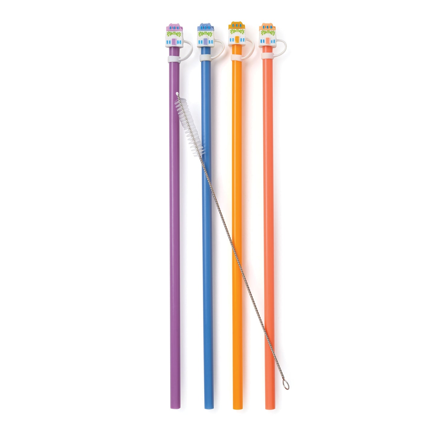 Lenox Spice Village House Caps & Straws, Set of 4