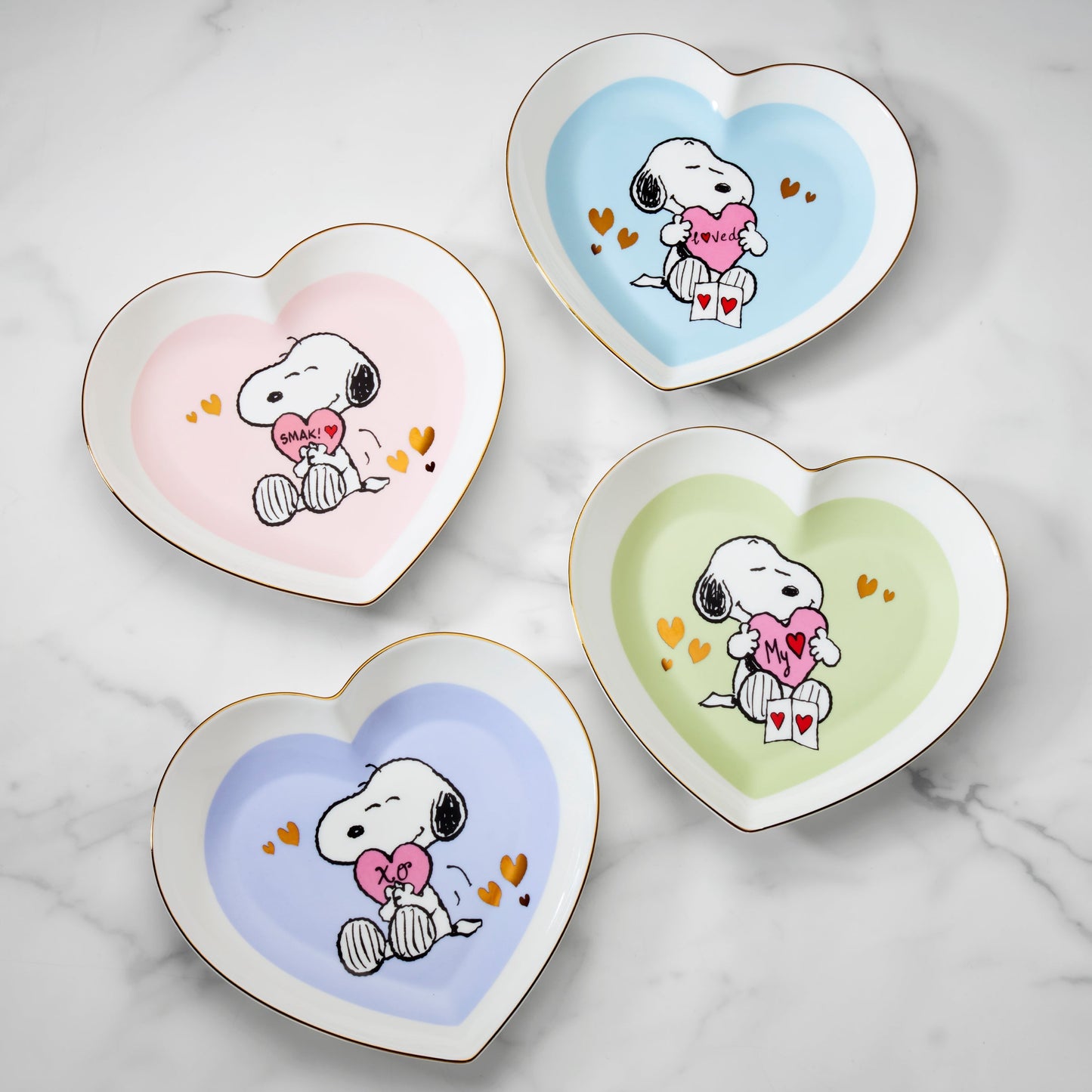 Snoopy Valentine's Day Heart Plates, Set of 4