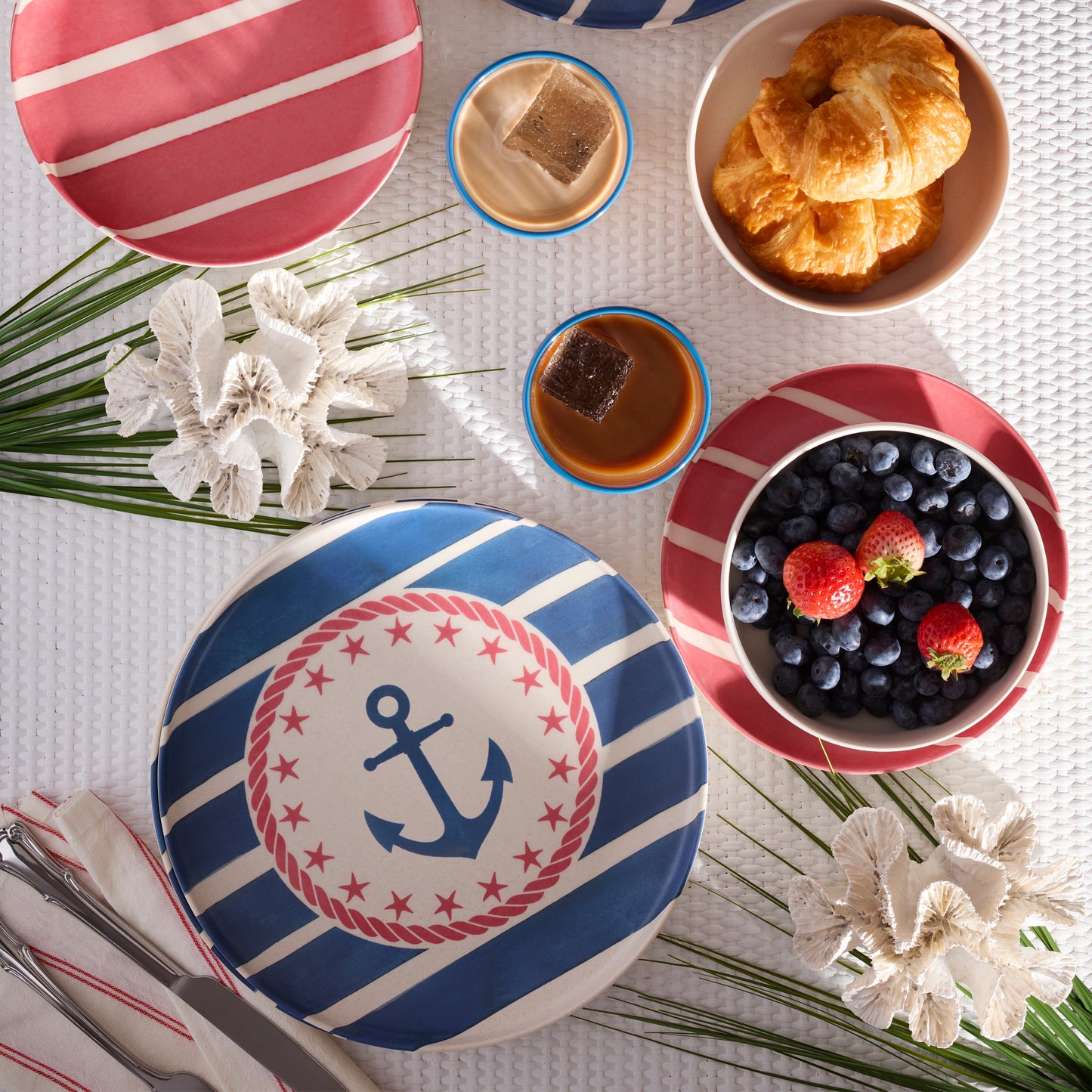 24 Seven Melamine Aweigh We Go 18-Piece Dinnerware Set