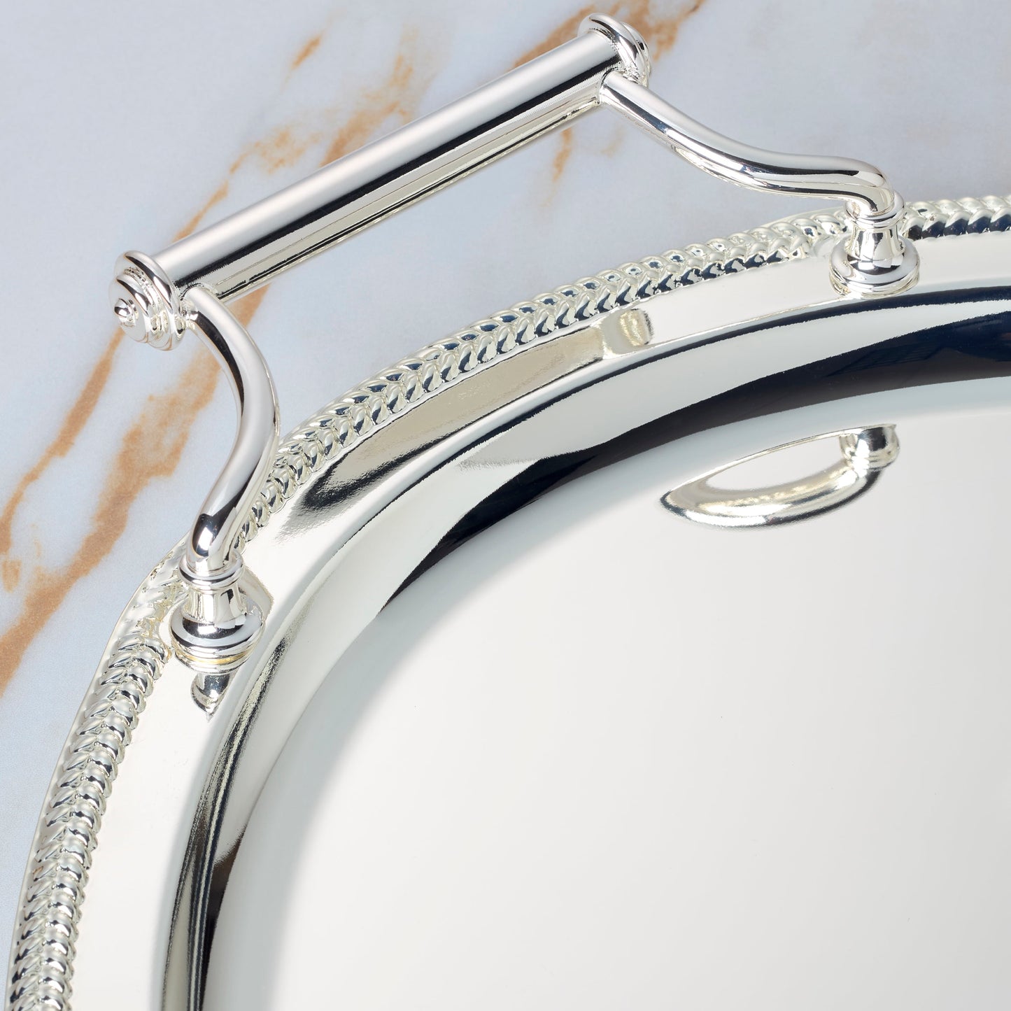 Gallery Oval Silverplate Tray with Handles