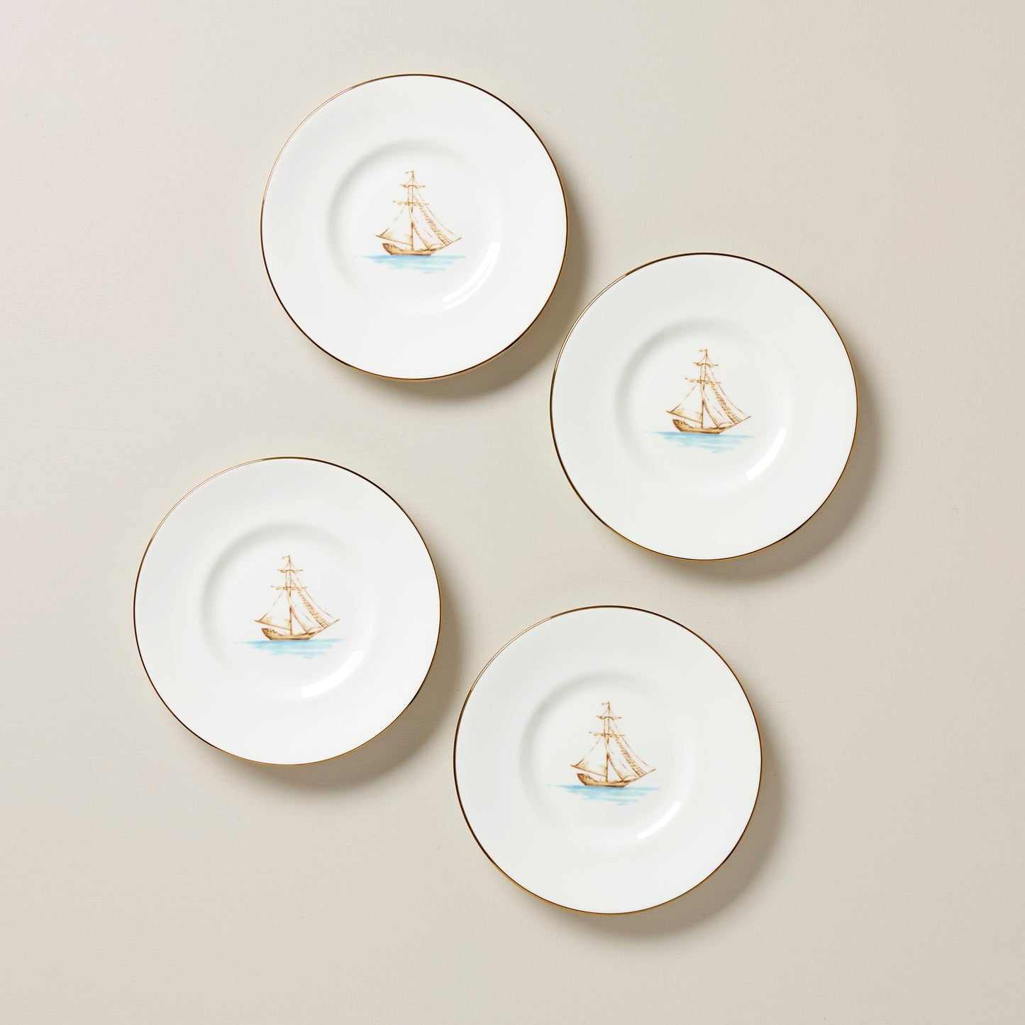 British Colonial Tradewinds Party Plates, Set of 4