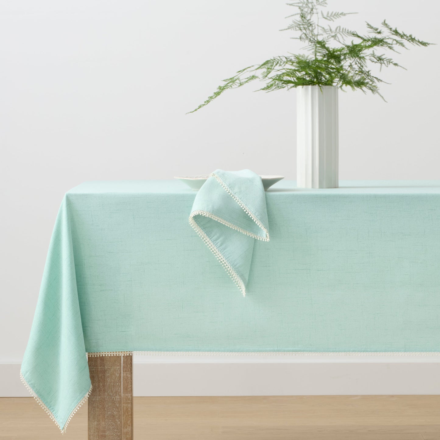 French Perle Solid Ice Blue 60x120 Tablecloth