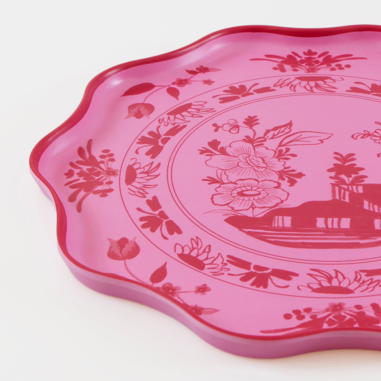 Pink Vintage Botanical Reusable Large Plates, Set of 4