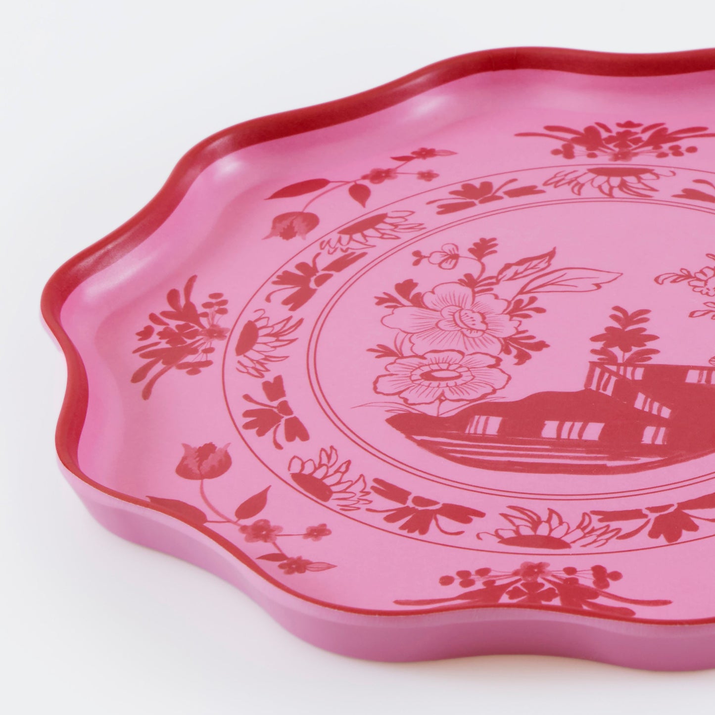 Pink Vintage Botanical Reusable Small Plates, Set of 4