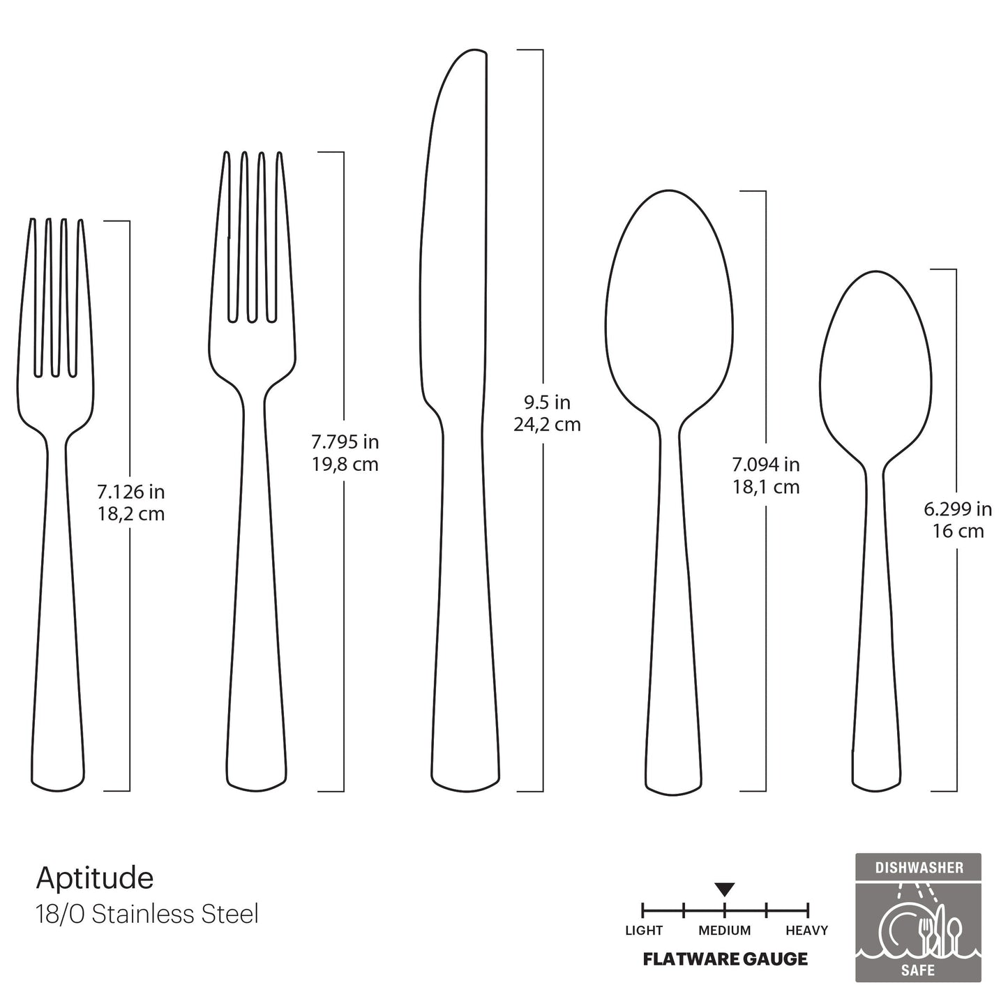 Aptitude Midnight Glossy 20-Piece Flatware Set