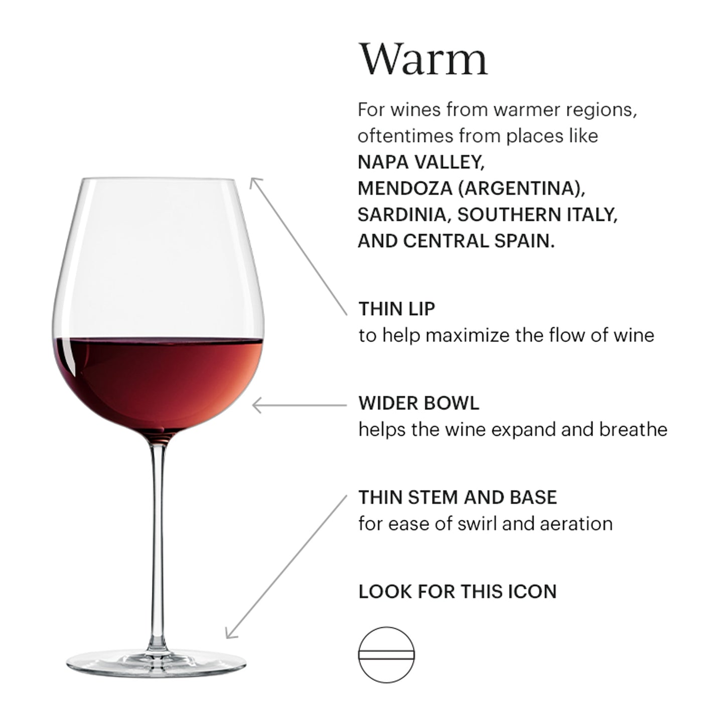 Tuscany Signature Series Warm Region Wine Glasses, Set of 2