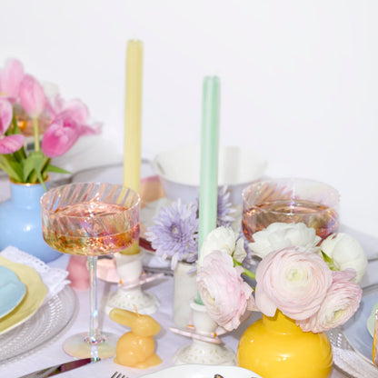 Pastel Striped Table Candles, Set of 8