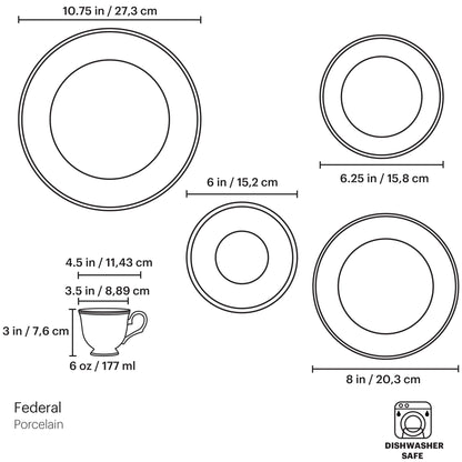 Federal Platinum 5-Piece Place Setting