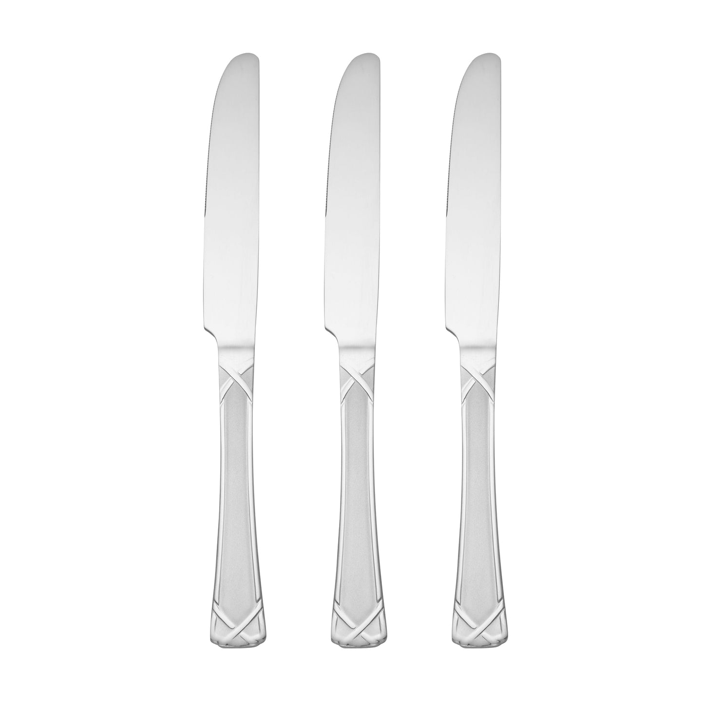 Evansville Frosted Dinner Knives, Set of 3