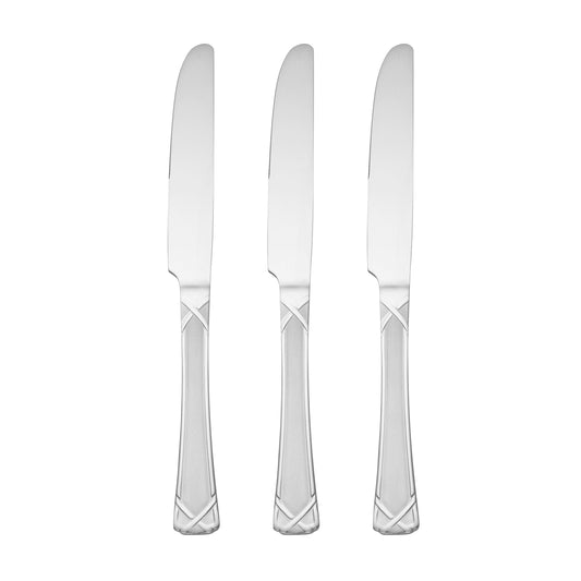 Evansville Frosted Dinner Knives, Set of 3