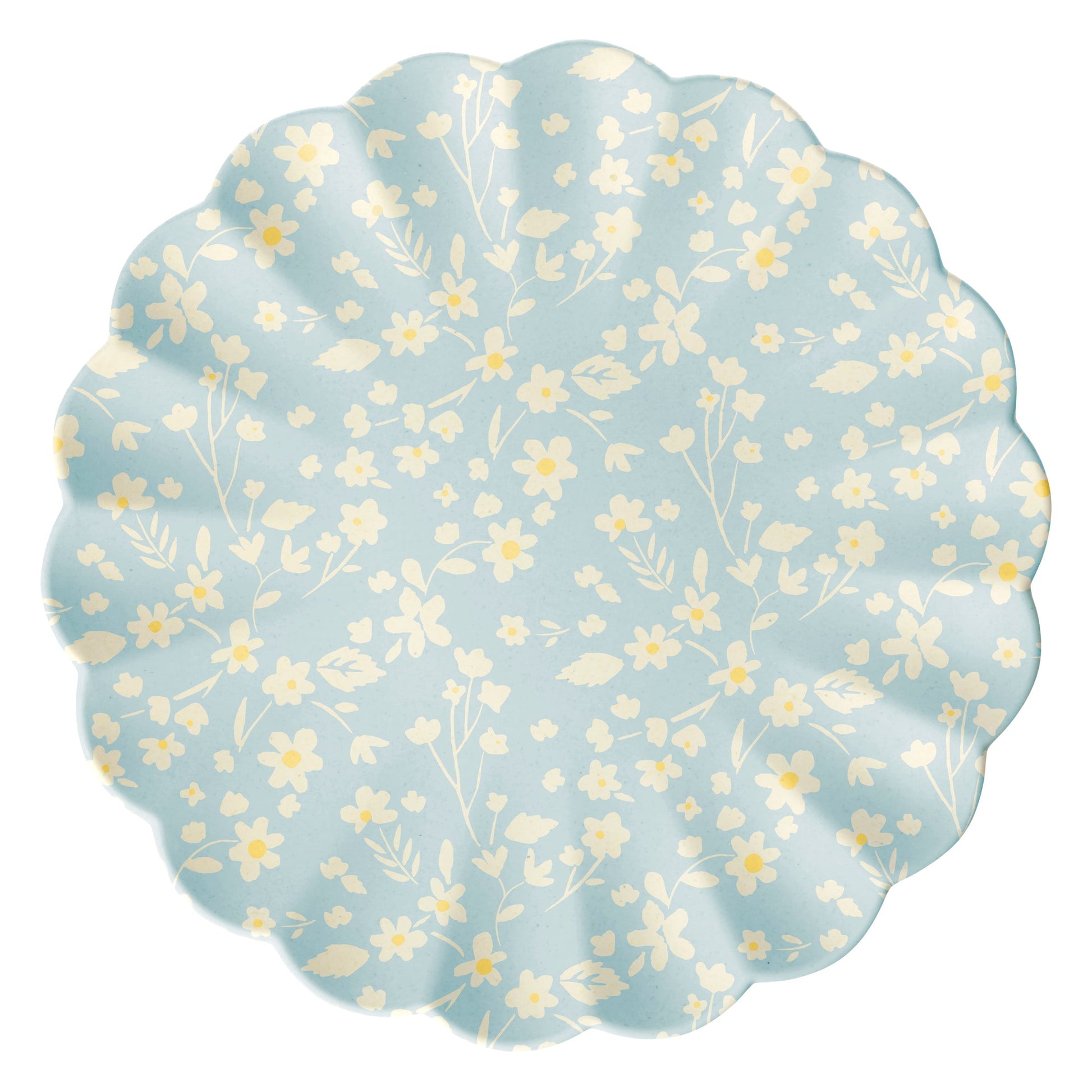 Floral Assorted Bamboo Large Plates, Set of 6