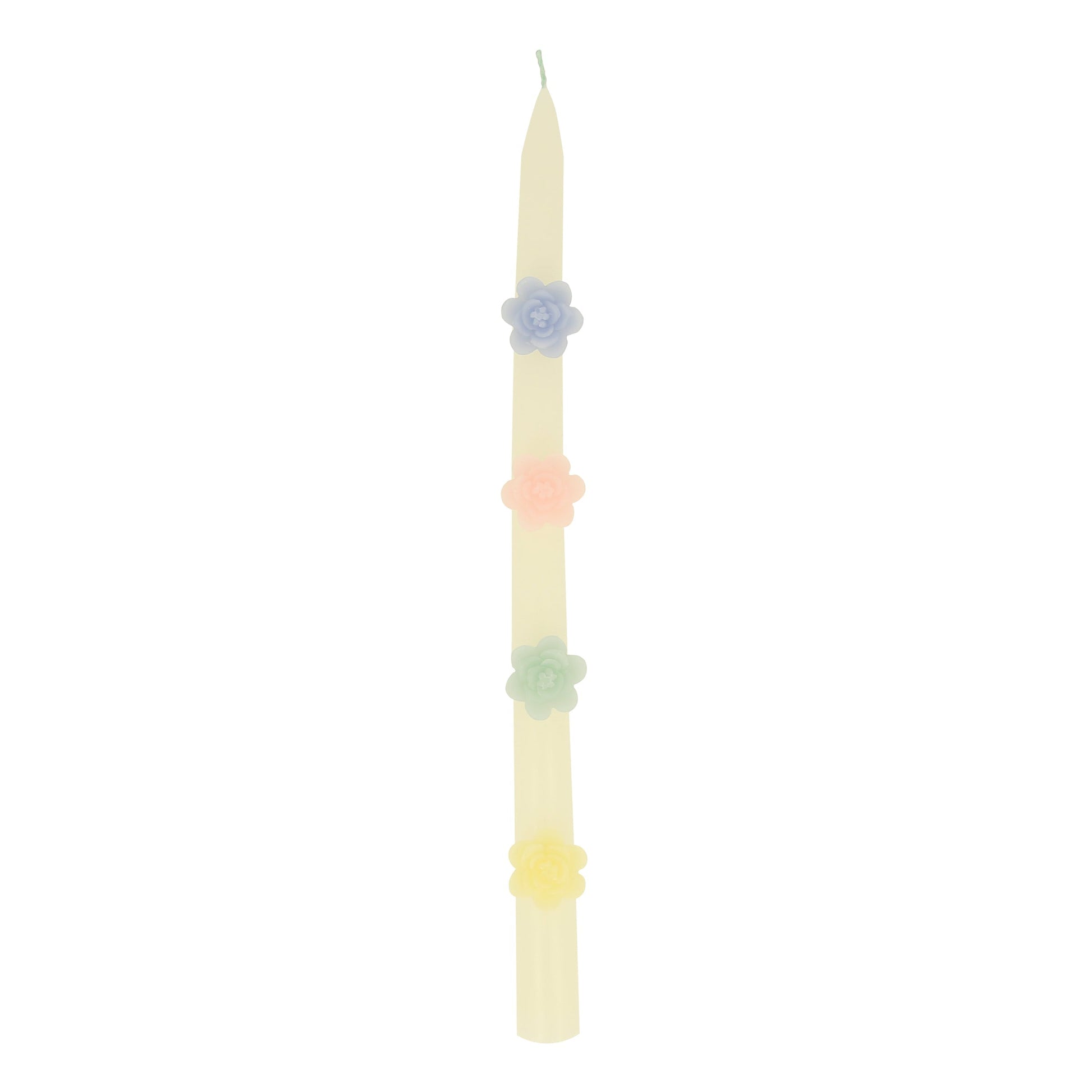 Pastel Flowers Taper Candles, Set of 2