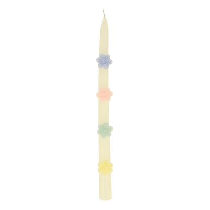 Pastel Flowers Taper Candles, Set of 2