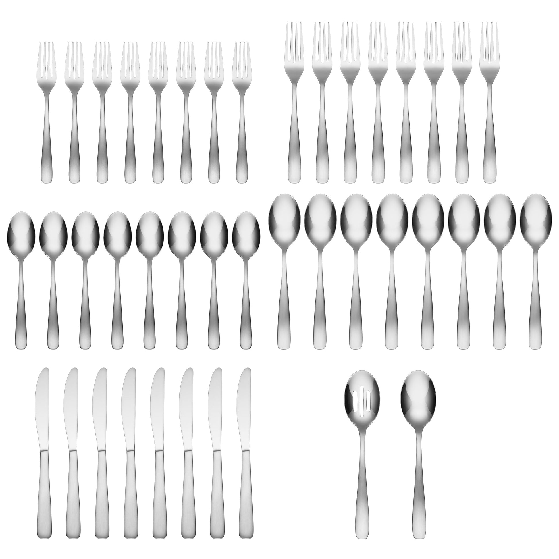 Bourne Satin Mirror 42-Piece Flatware Set