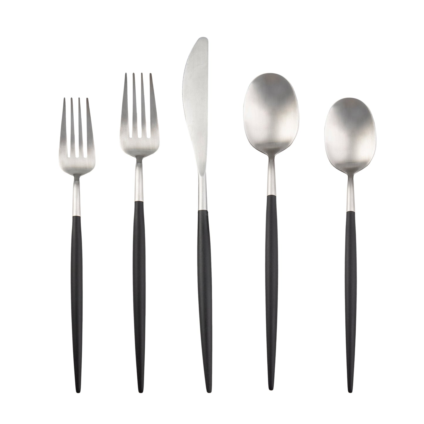 Evora Satin POM Black 20-Piece Flatware Set