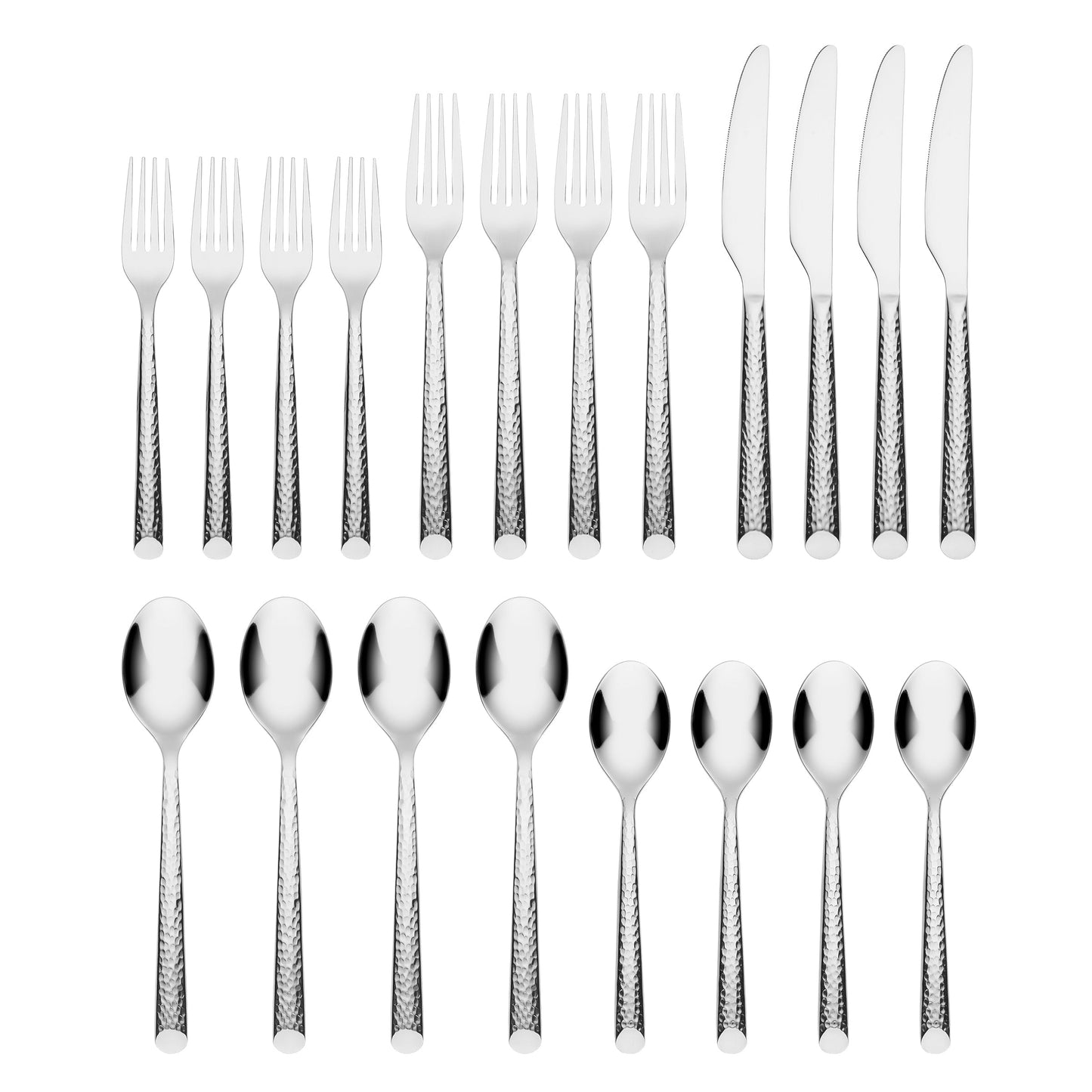 Elsa Hammered 20-Piece Flatware Set