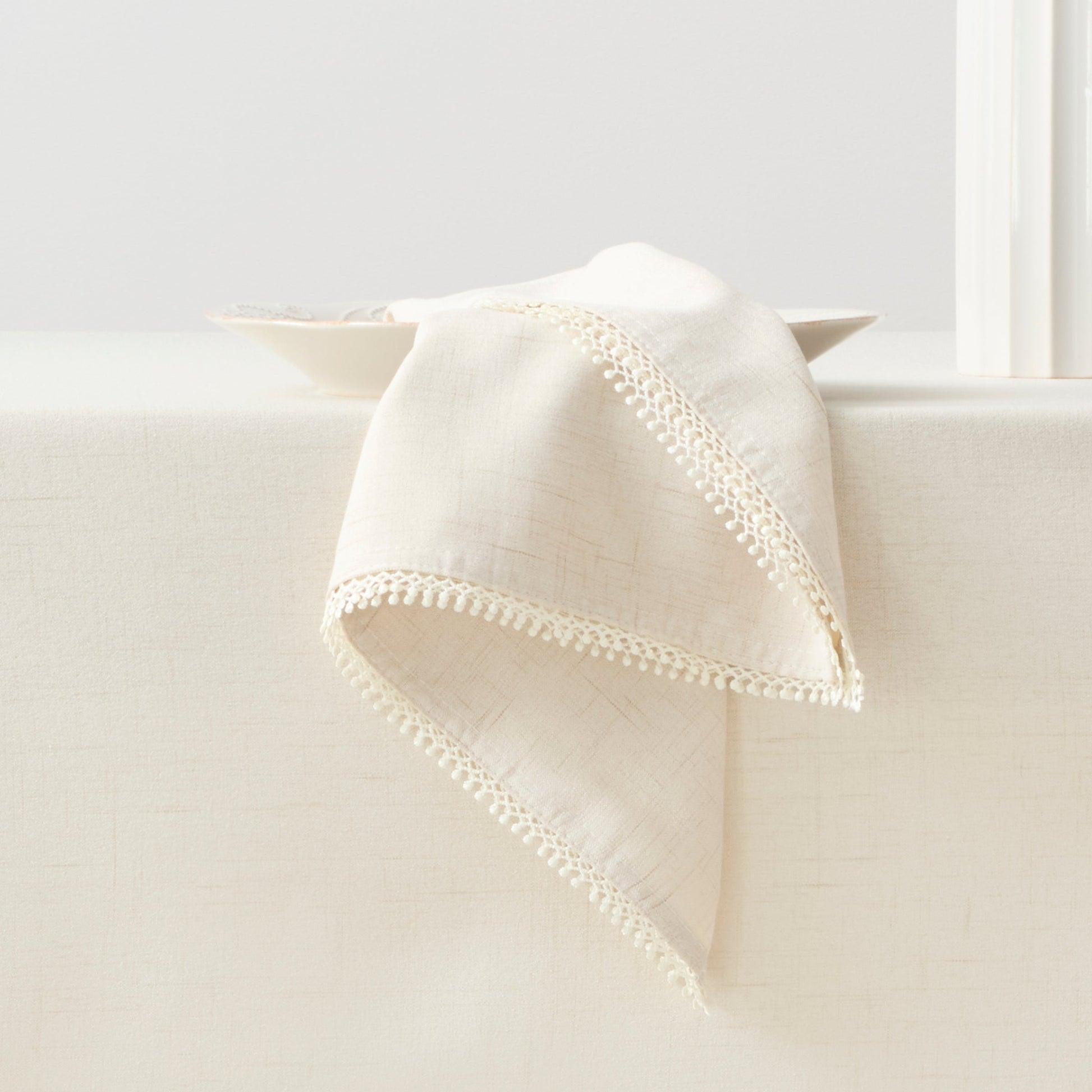 French Perle Natural 19x19 Napkins, Set of 4