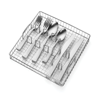 Mena Frost 40-Piece Flatware Set with Chrome Caddy