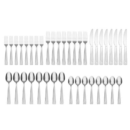Mena Frost 40-Piece Flatware Set with Chrome Caddy