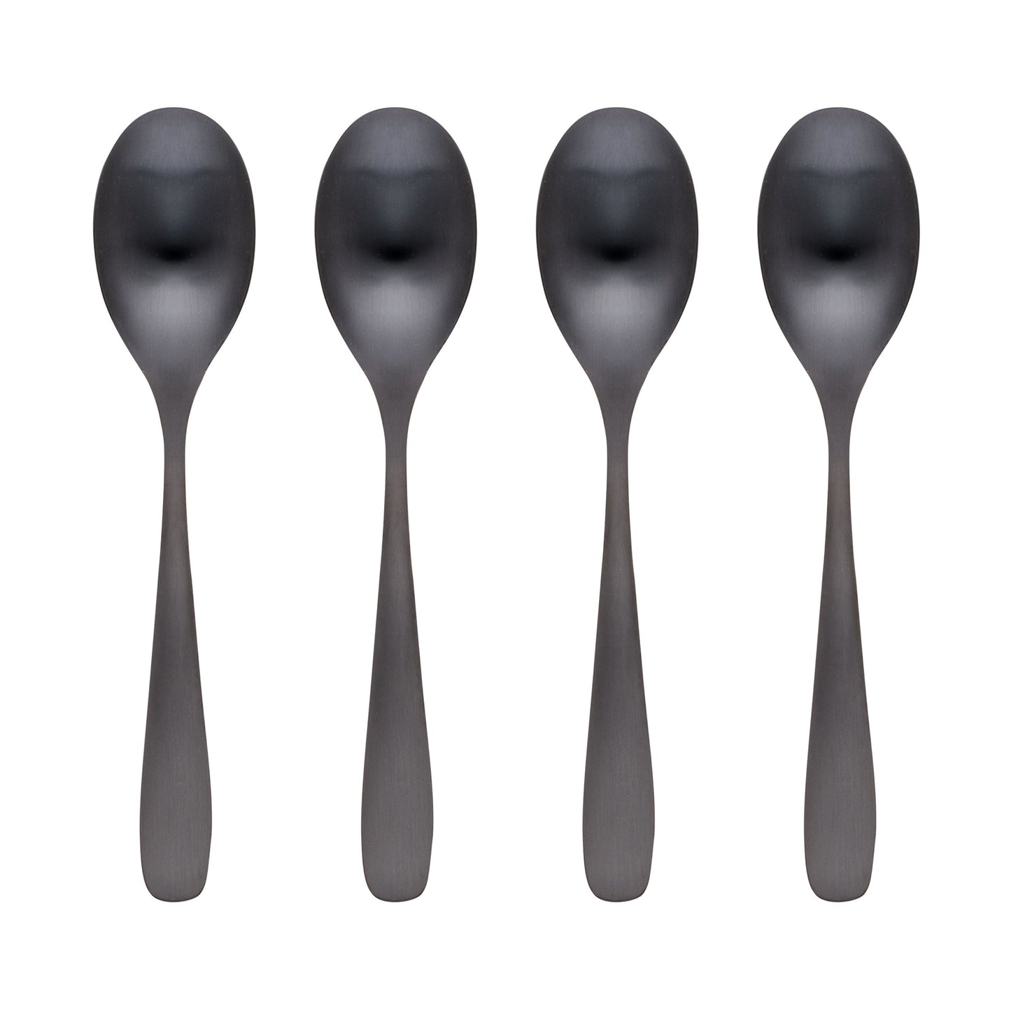Eliana Black Satin Dinner Spoons, Set of 4