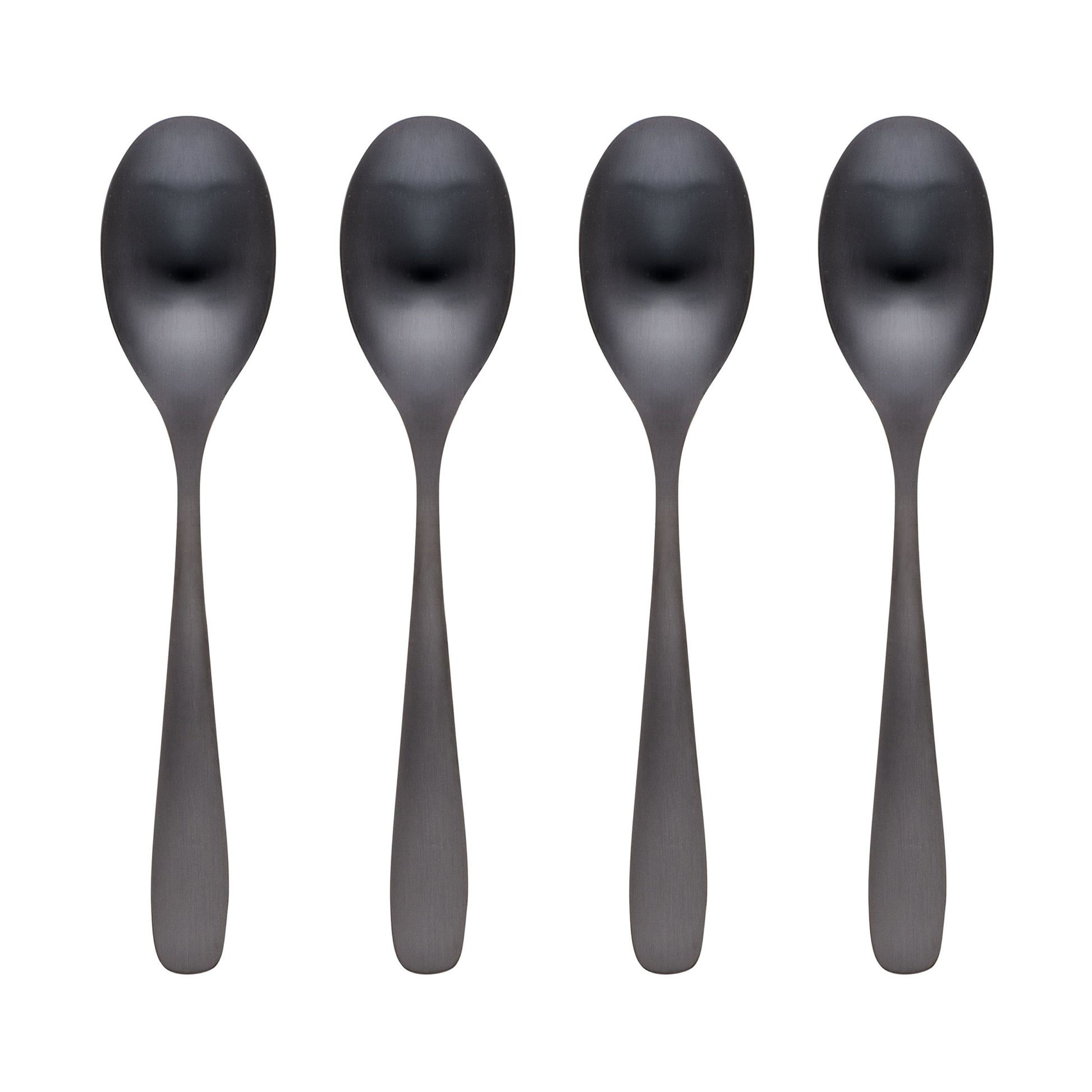 Eliana Black Satin Dinner Spoons, Set of 4