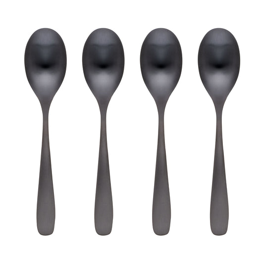 Eliana Black Satin Dinner Spoons, Set of 4