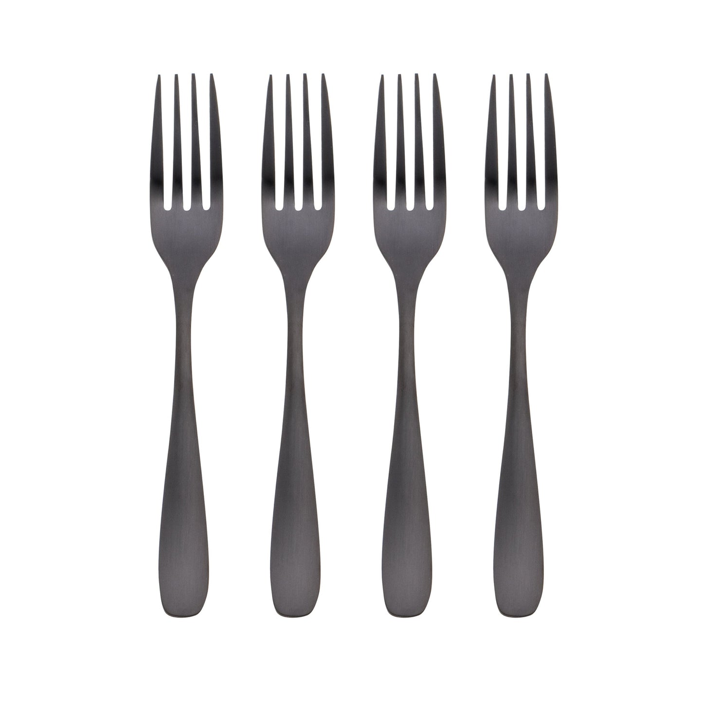 Eliana Black Satin Salad Forks, Set of 4