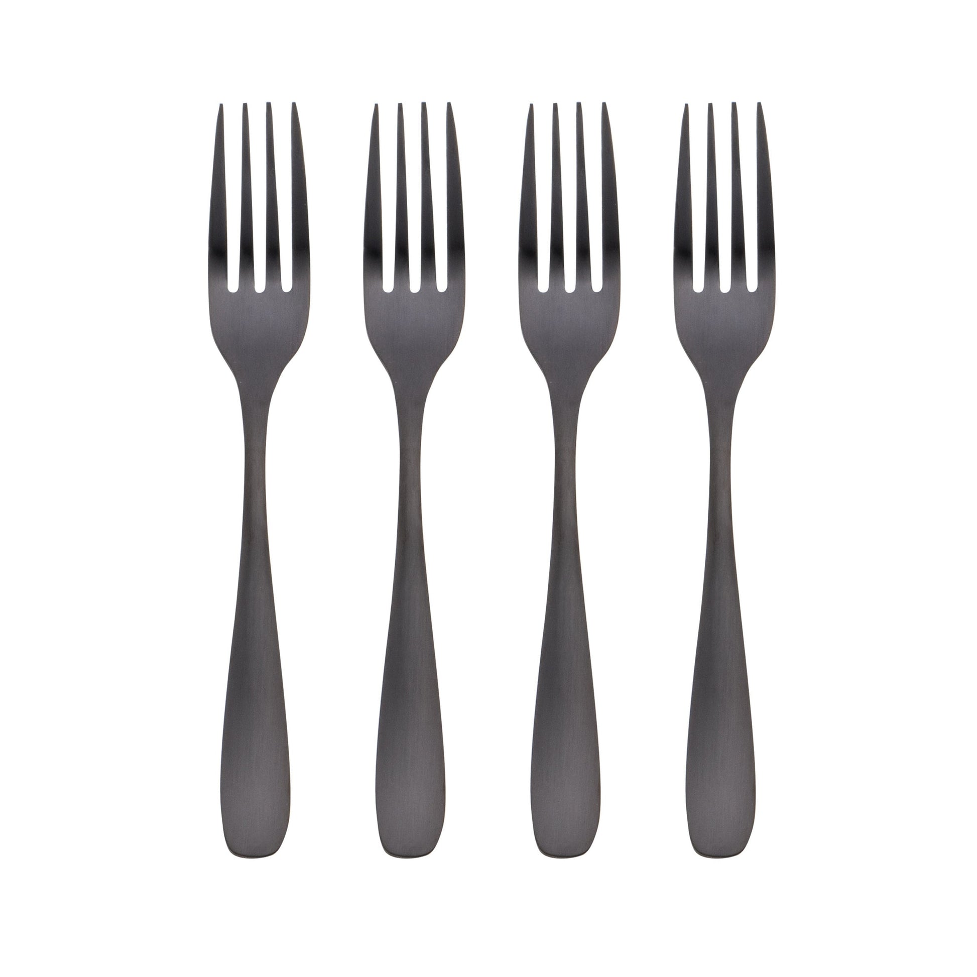 Eliana Black Satin Salad Forks, Set of 4