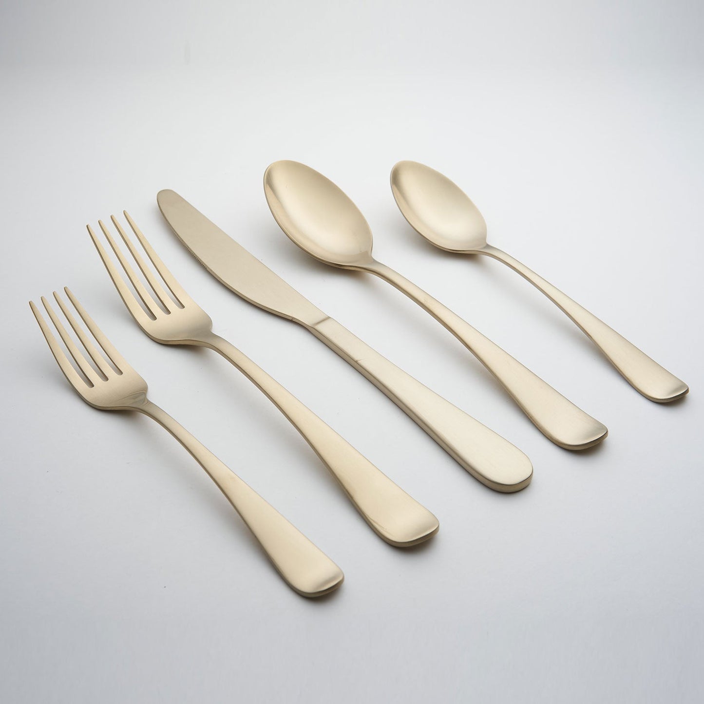 Rhiannon Champagne Satin 20-Piece Flatware Set