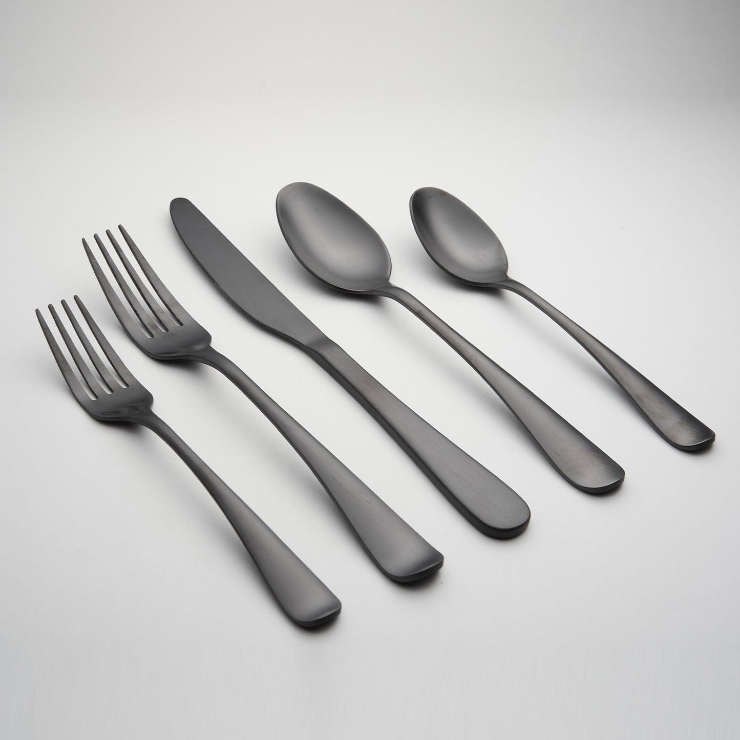 Rhiannon Black Satin 20-Piece Flatware Set