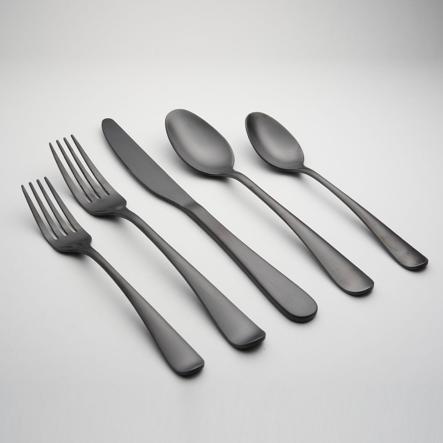 Rhiannon Black Satin 20-Piece Flatware Set