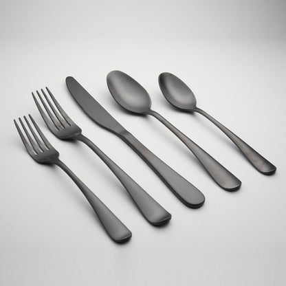 Rhiannon Black Satin 20-Piece Flatware Set