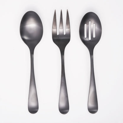 Rhiannon Black Satin 3-Piece Hostess Set