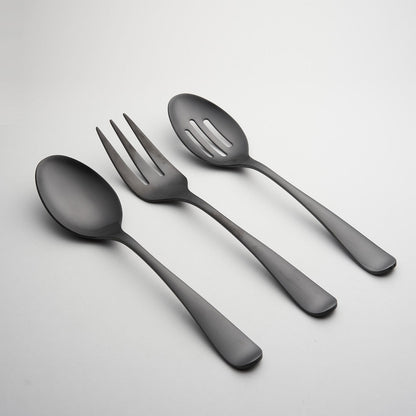Rhiannon Black Satin 3-Piece Hostess Set