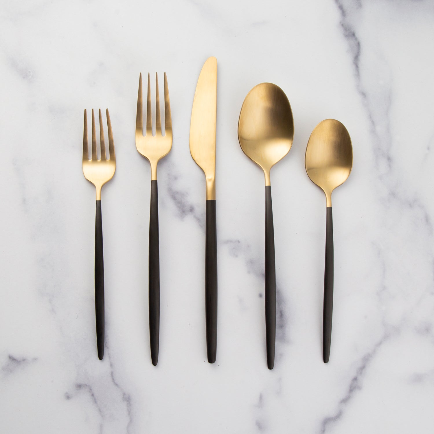 Gaze Black Champagne Satin 20-Piece Flatware Set