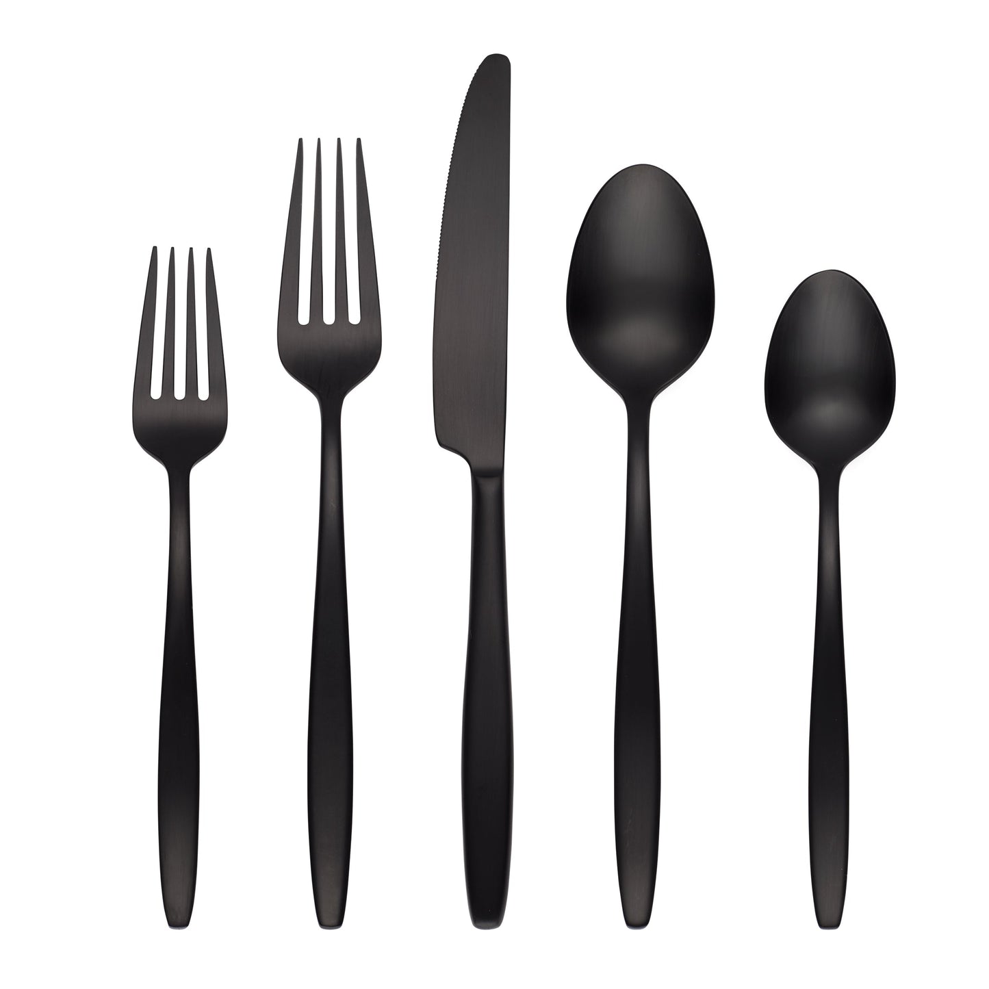 Nylah Black Satin 20-Piece Flatware Set