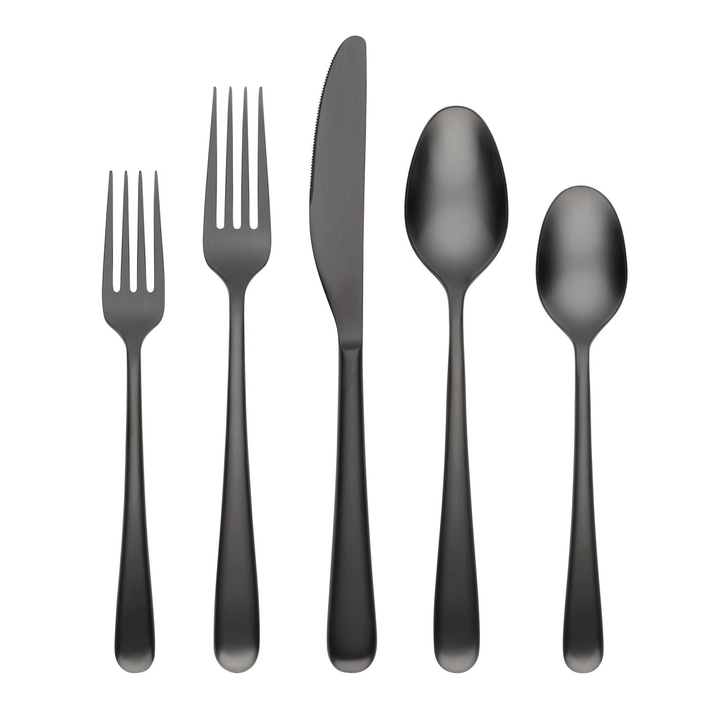 Rafael Black Satin 20-Piece Flatware Set