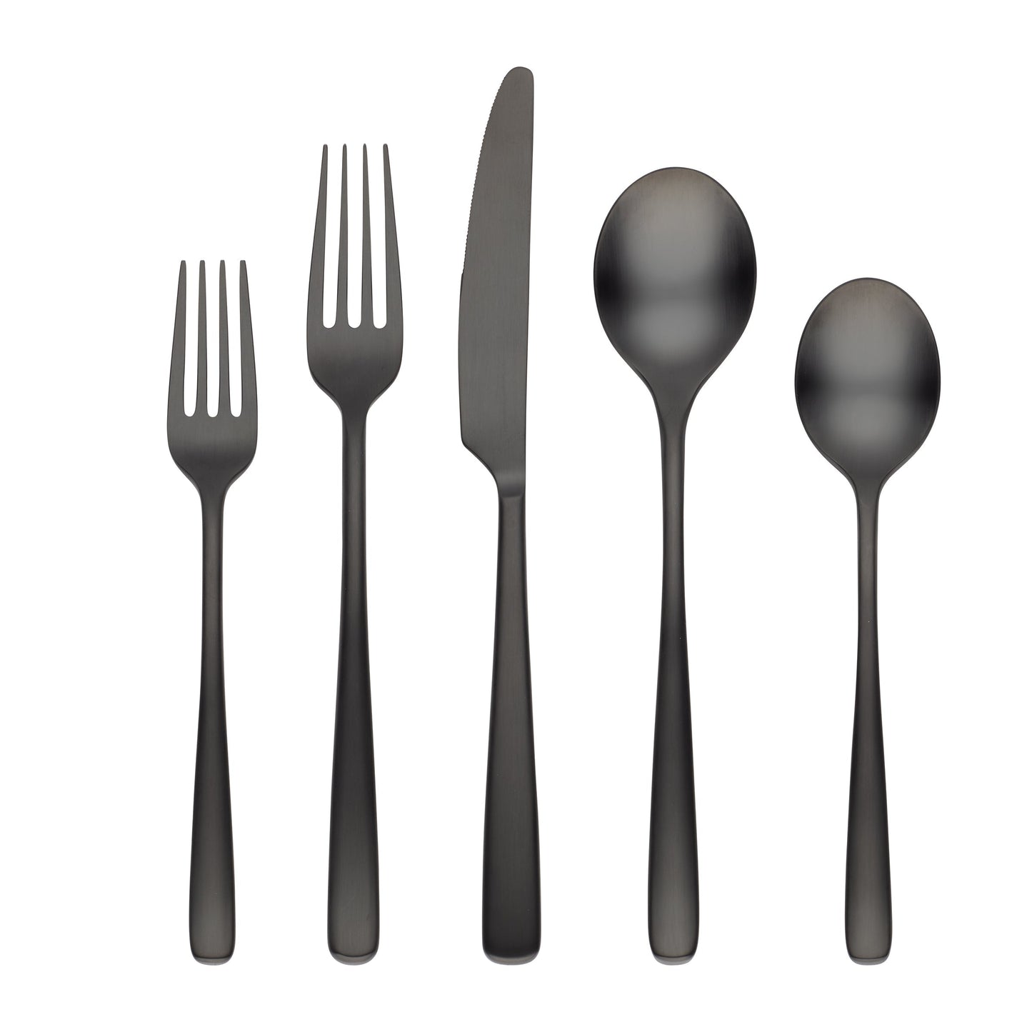 Rise Black Satin 20-Piece Flatware Set